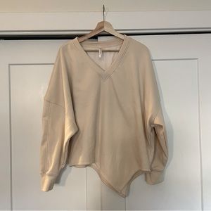 Fabletics Cream Asymmetrical Pullover - Size XL